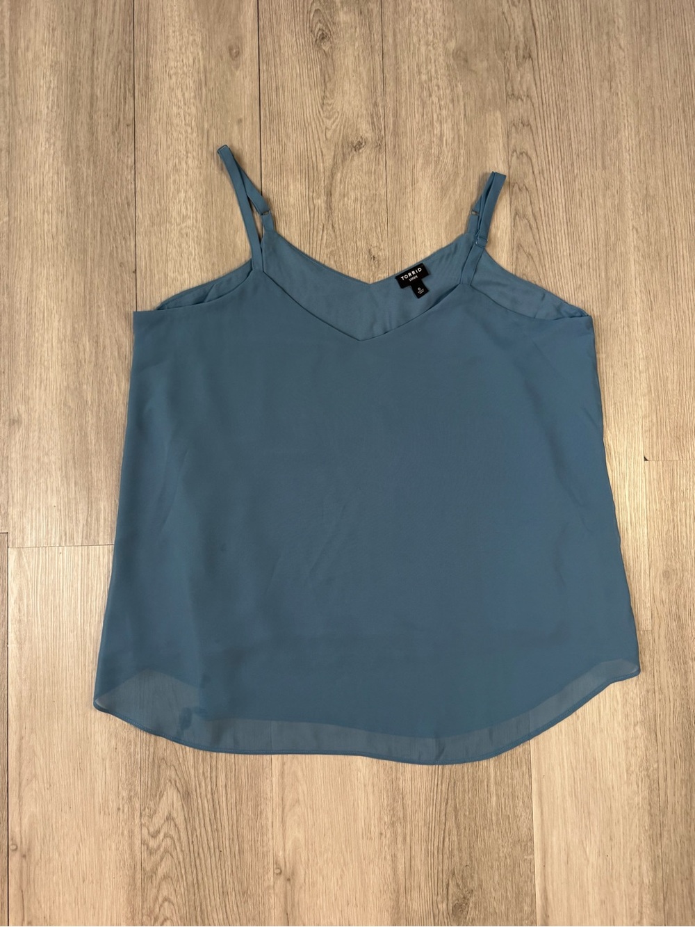 Torrid Sophie Blue Chiffon V-Neck Cami Tank Adjustable Wide Straps Size 0